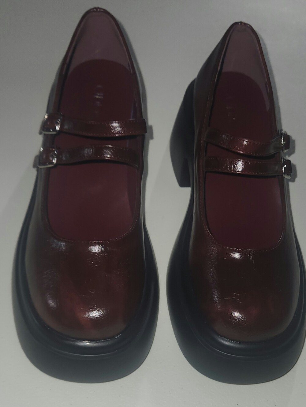 Women's Cider Chunky Double-Strap Mary Jane Pumps in Brown Size EU 39 US 8.5